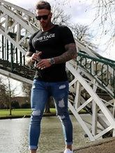 Men's Letter Graphic Round Neck Short Sleeve T-Shirt Mens Tops