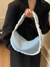 Raw Hem Denim Shoulder Bag Shoulder Bags