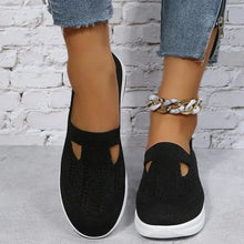 Round Toe Platform Slip-Ons Black Woman Loafers