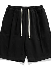 Men's Plus Size Drawstring Shorts with Pockets Black Mens Bottoms