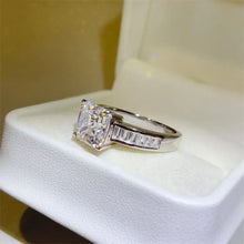 3 Carat Moissanite 925 Sterling Silver Square Shape Ring Rings