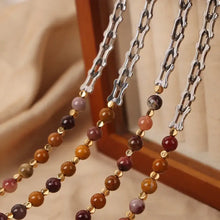 Titanium Steel Egg Yolk Stone Necklace Necklaces