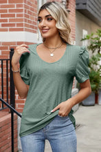 Eyelet Ruffled Round Neck T-Shirt Woman T Shirts