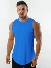 Men's Plus Size Round Neck Tank Blue Mens Tops