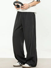 Men's Contrast Straight Sweatpants Black Woman Sweatpants