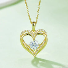 1.2 Carat Moissanite 925 Sterling Silver Heart Necklace Gold One Size Necklaces