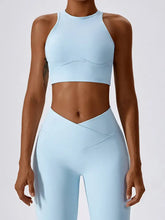 Basic Bae Cutout Racerback Active Tank Light Blue Woman Activewear