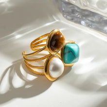 18K Gold-Plated Stainless Steel Open Ring Fashion Jewelry