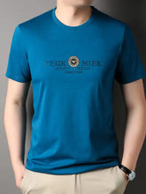 Men's Plus Size Crew Neck Short Sleeve T-Shirt Peacock Blue Mens Tops