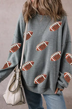 Sequin Football Round Neck Long Sleeve Sweatshirt Woman Sweatshirts