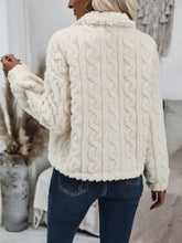 Fuzzy Button Up Collared Neck Jacket Woman Outerwear