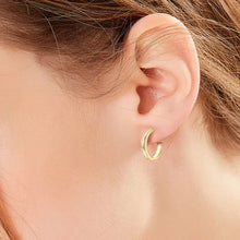 925 Sterling Silver Inlaid Moissanite C-Hoop Earrings Gold One Size Earrings