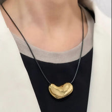 Heart Pendant Leather Rope Necklace Fashion Jewelry