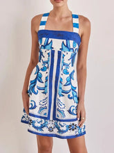 Printed Square Neck Midi Dress Casual Dresses