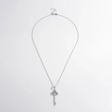 925 Sterling Silver Inlaid Zircon Key Shape Necklace Necklaces