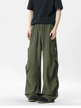 Men's Oversized Wide Leg Cargo Pants with Drawstring Woman Sweatpants
