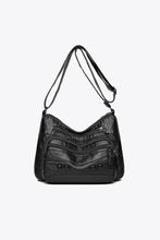 PU Leather Adjustable Strap Shoulder Bag Black One Size Shoulder Bags