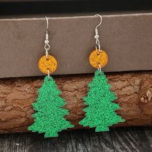 Glitter Acrylic Tree Shape Earrings Earrings