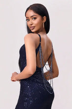 Split Sequin Backless Maxi Cami Dress Cocktail Dress
