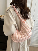 Bubble Texture Ruched Strap Quilted Shoulder Bag Pink One Size Shoulder Bags