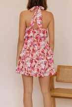 Floral Halter Neck Mini Dress Casual Dresses
