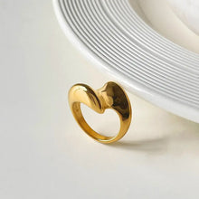 18K Gold-Plated Twisted Wave Statement Ring Rings