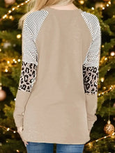 Christmas Tree Graphic Striped Long Sleeve Sweatshirt Woman Sweatshirts