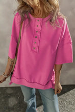 Half Snap Dropped Shoulder Sweatshirt Woman Sweatshirts