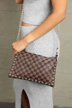 Adored PU Leather Studded Shoulder Bag Brown One Size Handbags