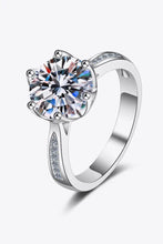 3 Carat Moissanite Rhodium-Plated Side Stone Ring Silver Rings