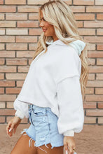 Exposed Seam Long Sleeve Hoodie Woman Sweatshirts