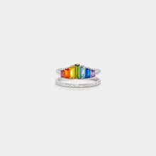 Zircon 925 Sterling Silver Double-Layered Ring Silver 7 Rings