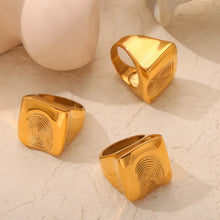 Titanium Steel Fingerprint Signet Ring Rings