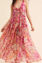 Frill Printed V-Neck Midi Dress Multicolor Casual Dresses