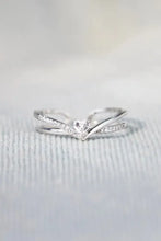 925 Sterling silver Inlaid Zircon Heart Open Ring Rings