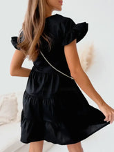 Ruffle Sleeve Tiered Swing Dress Woman Casual Dress