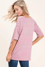 BOMBOM Striped Round Neck Half Sleeve T-Shirt Woman T Shirts