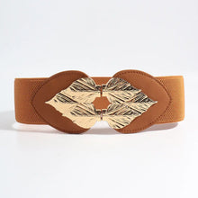 Alloy Leaf Buckle Elastic Belt Belts