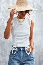Drawstring Detail Round Neck Tank Tanks & Camis
