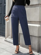 Elastic Waist Pants with Pockets Woman Pants