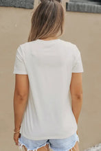 Lightning Graphic Round Neck Short Sleeve T-Shirt Woman T Shirts