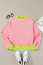Contrast Round Neck Long Sleeve Sweatshirt Woman Sweatshirts