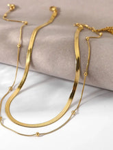 18K Gold-Plated Stainless Steel Layered Snake Chain Necklace Necklaces