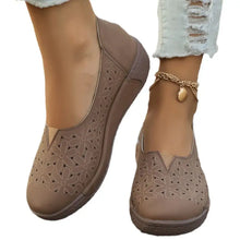 Round Toe Platform Slip-Ons Brown Woman Loafers