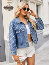 Pearl Trim Long Sleeve Denim Jacket Woman Outerwear