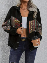 Embroidered Collared Neck Snap Down Jacket Woman Outerwear