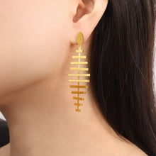 Titanium Steel Fishbone Shape Earrings Earrings