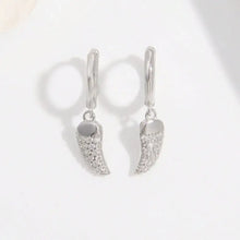 925 Sterling Silver Zircon Chili Shape Earrings Silver One Size Earrings