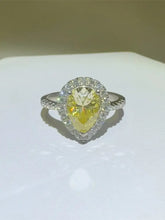 2 Carat Moissanite 925 Sterling Silver Teardrop Shape Ring Rings