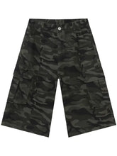 Men's Camouflage Denim Cargo Shorts Denim Shorts